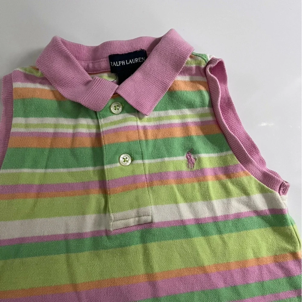 Ralph Lauren • Kids Pink Green Striped Polo